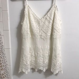 Cream lace tank